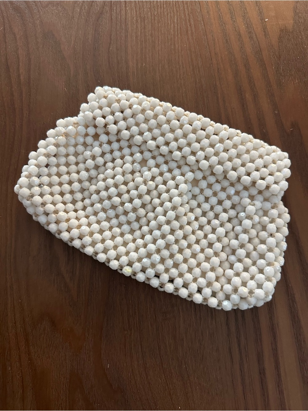 Beaded White Women's Clutch Bag - Elegant Evening Accessory